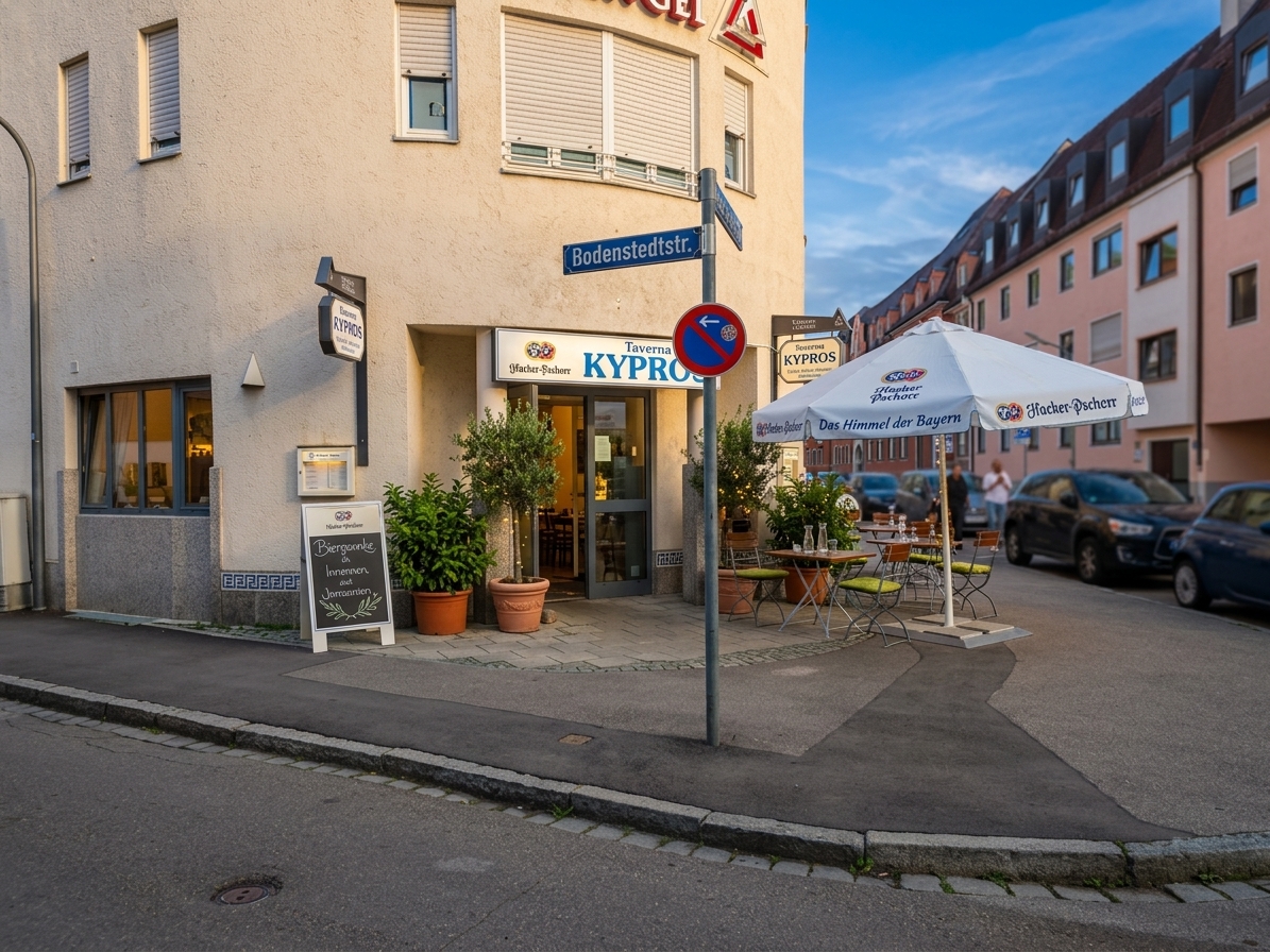 Eingang der Taverna Kypros in München-Pasing